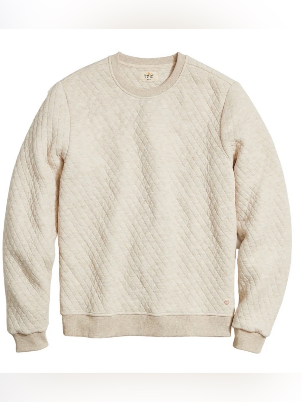 Marine Layer Corbet Quilted Crewneck Sweater - Cream